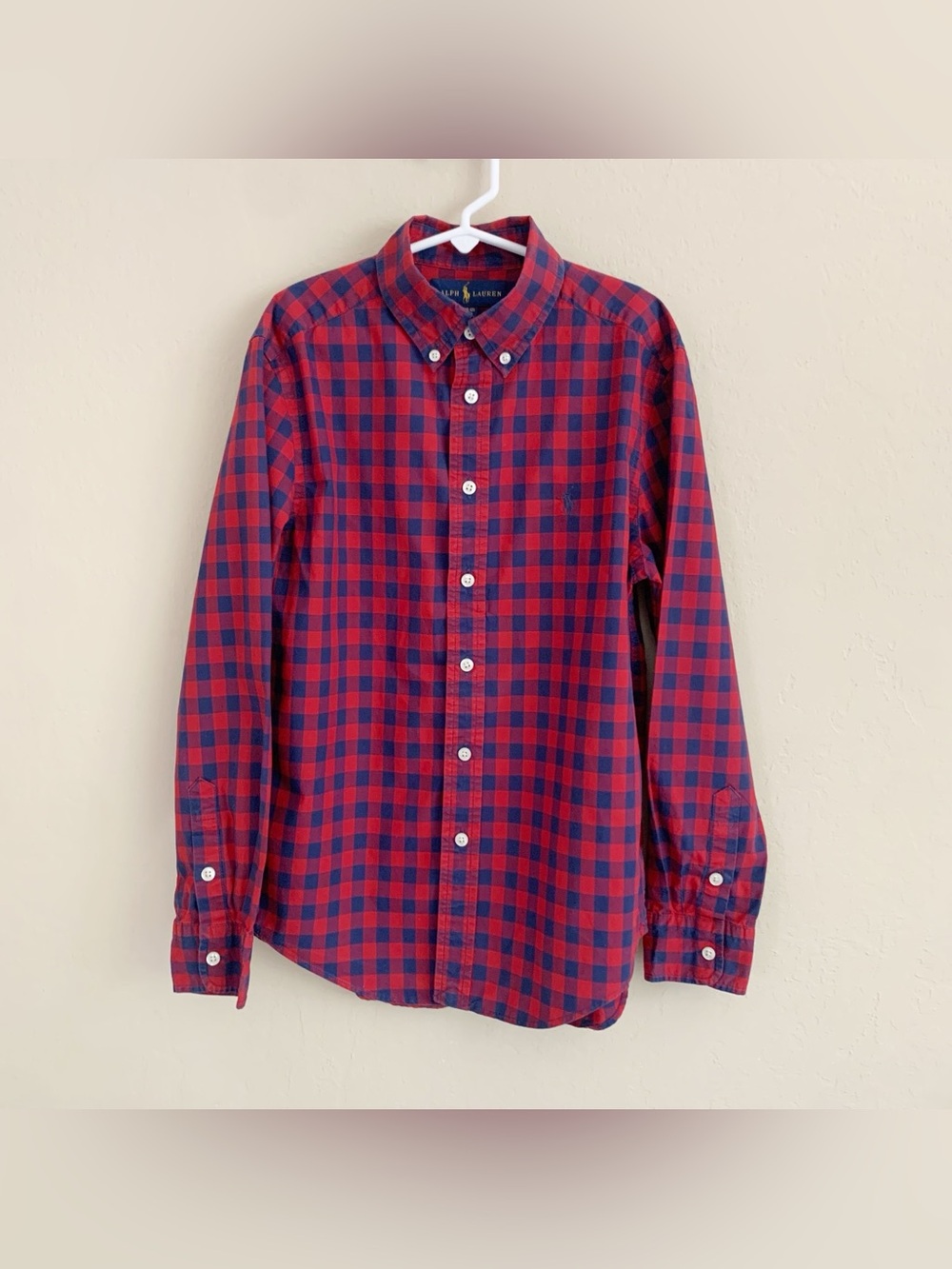Ralph Lauren Plaid Button Down Shirt • 10/12 Years